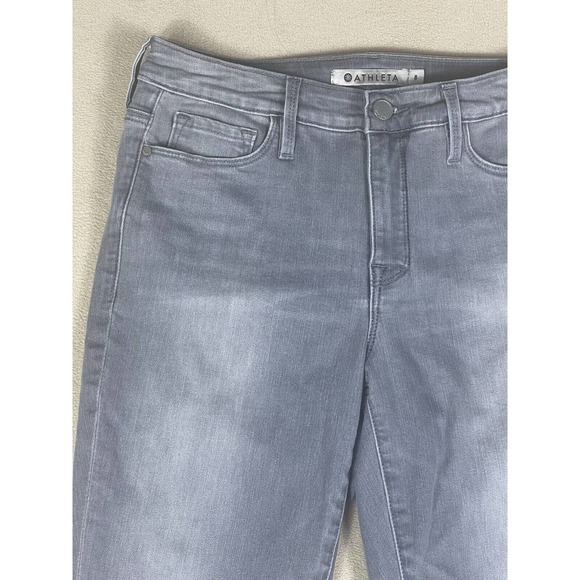 Athleta Womens 8 Skinny Jeans Mid Rise Stretch Zipper Fly Athletic Fit Gray - Picture 2 of 11